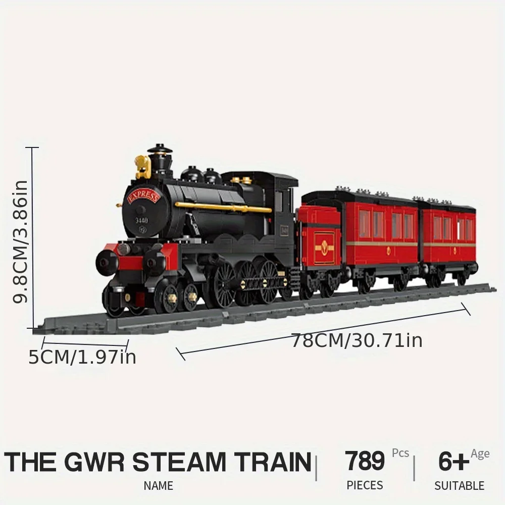 Creative Steam Train Railway Series Building Blocks Model Children's Diy City Building Block Toys For Perfect Christmas Gift