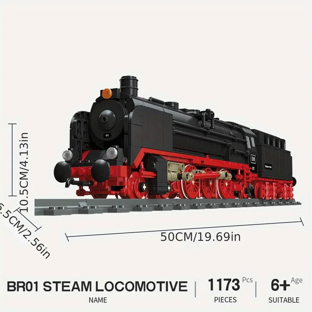 Creative Steam Train Railway Series Building Blocks Model Children's Diy City Building Block Toys For Perfect Christmas Gift