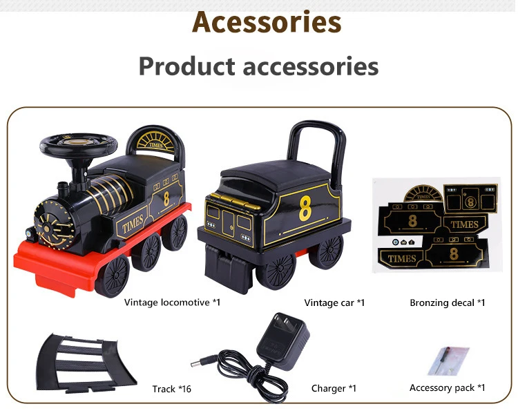 Electric Train Kids Riding Toy Ailway Can Carry Train Rail Car Train Cabin Classical Model Baby Walker Stroller Toys Child Gifts