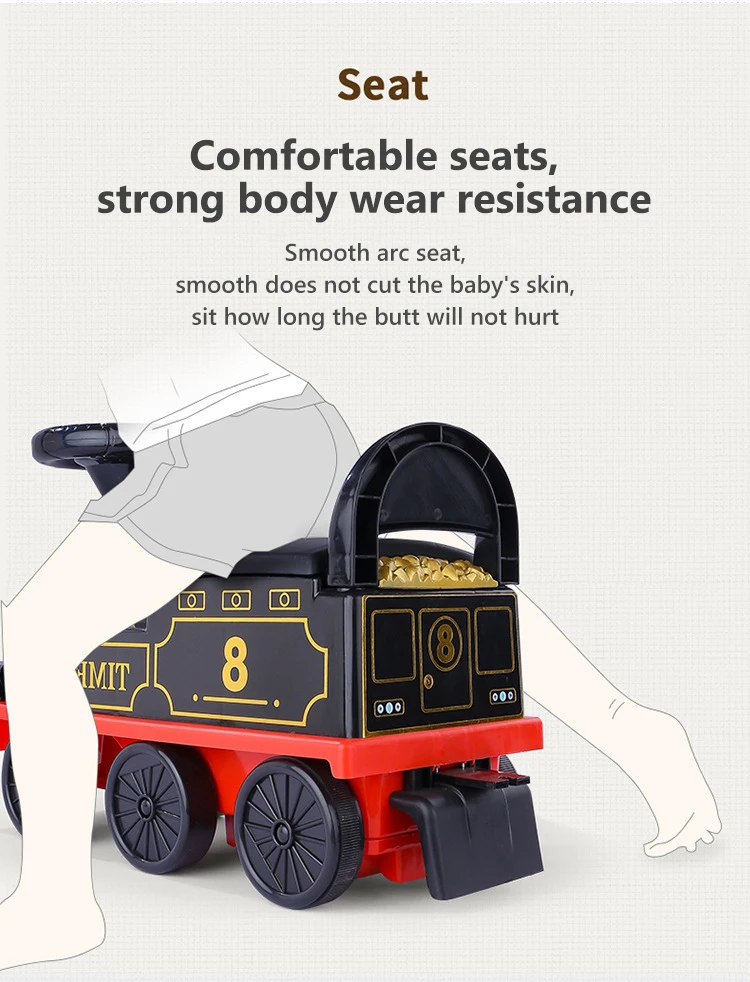 Electric Train Kids Riding Toy Ailway Can Carry Train Rail Car Train Cabin Classical Model Baby Walker Stroller Toys Child Gifts