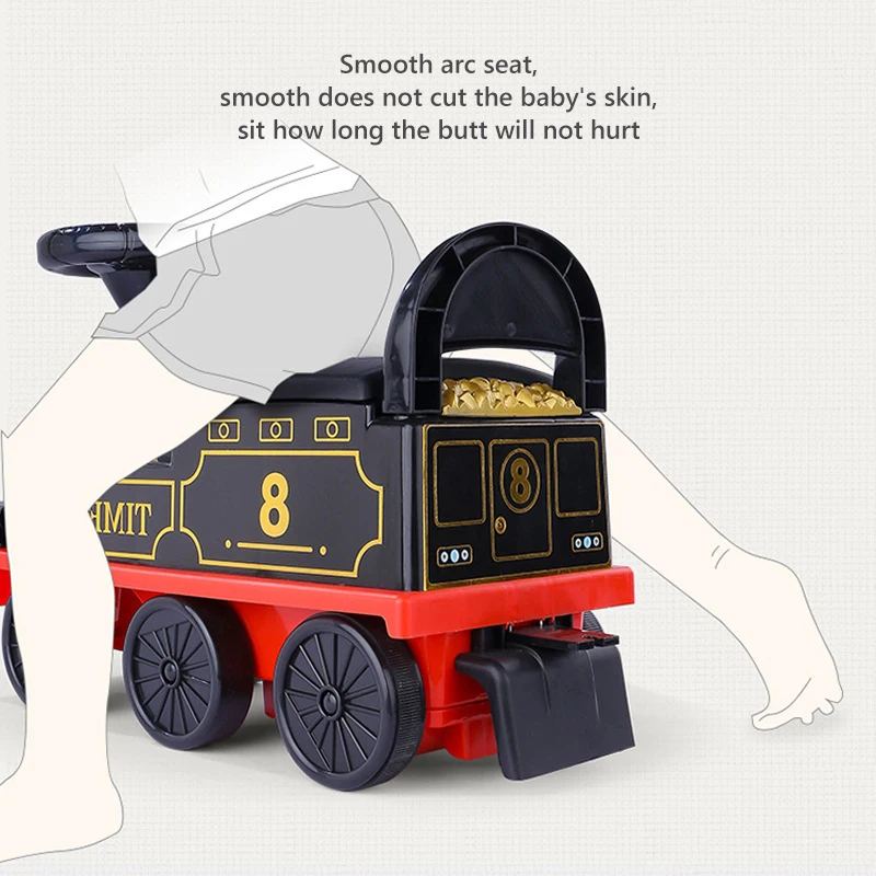Electric Train Kids Riding Toy Ailway Can Carry Train Rail Car Train Cabin Classical Model Baby Walker Stroller Toys Child Gifts