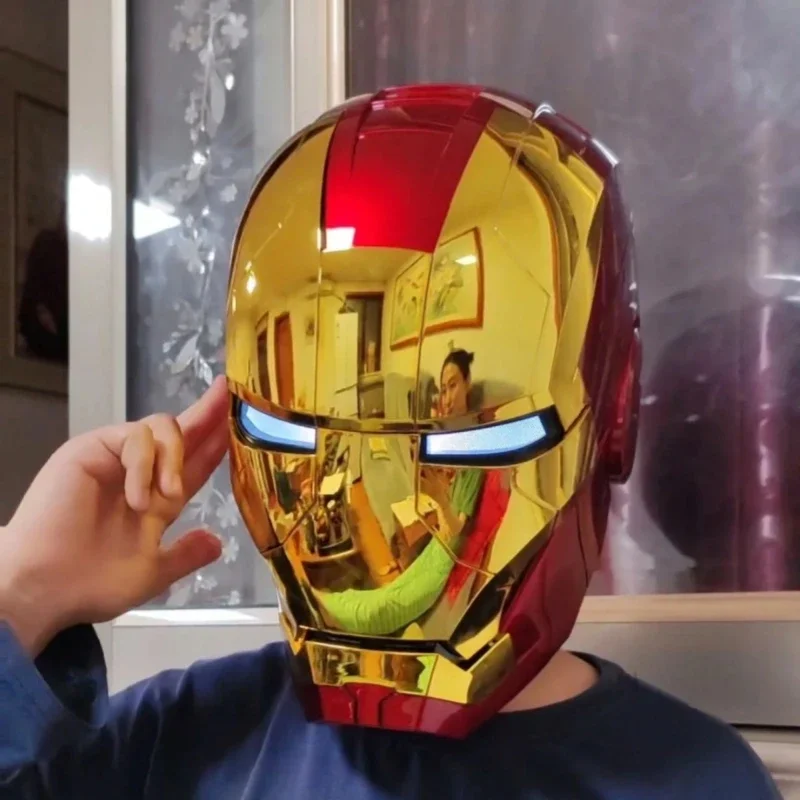 Marvel 1/1 Iron Man Jarvis Mk5 Mk50 Helmet Wearable Automatic Voice-Activated Electric Open And Close Series Home Decor Gift