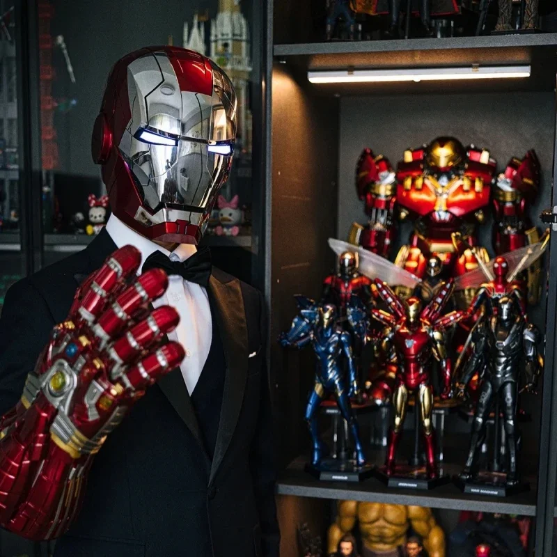 Marvel 1/1 Iron Man Jarvis Mk5 Mk50 Helmet Wearable Automatic Voice-Activated Electric Open And Close Series Home Decor Gift