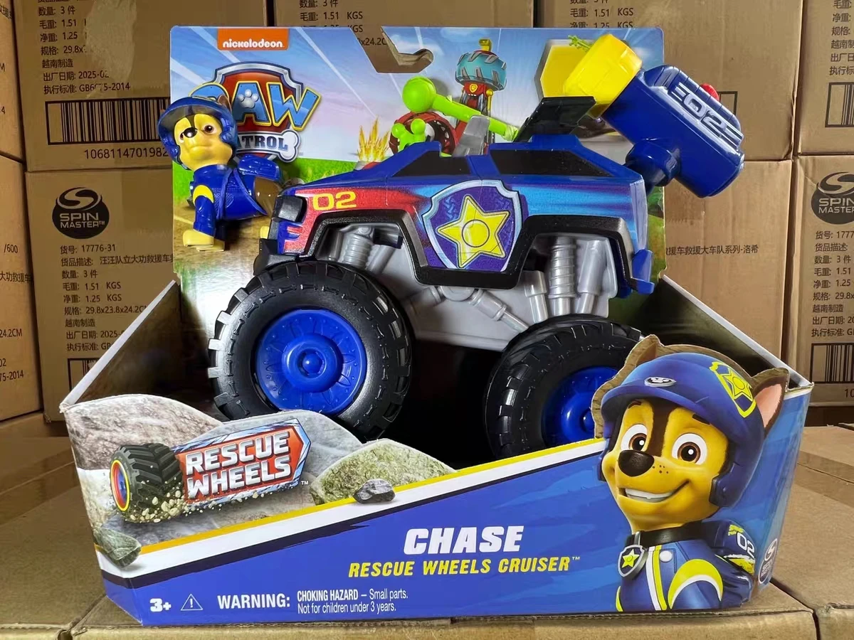 Original Paw Patrol Rescue Wheels Chase Marshall Rocky Roxi Skye Boomer Zuma Rubble Vehicle Toy with Collectible Action Figure