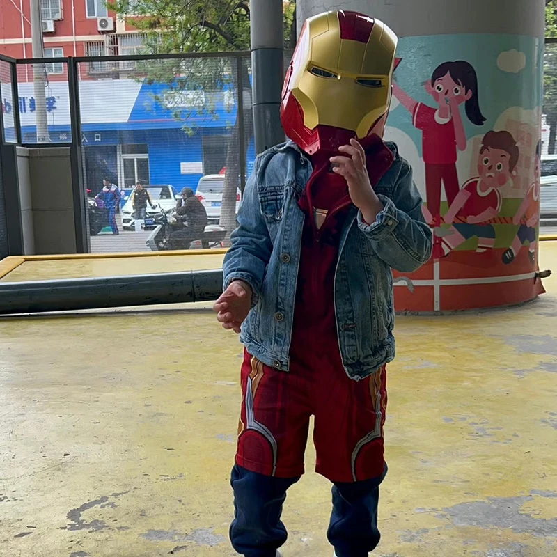 2026 Hot Marvel Avengers Iron Man Helmet Adult Kids Model Cosplay 1:1 Light Led Ironman Mask Action Figure Toys Birthday Gifts