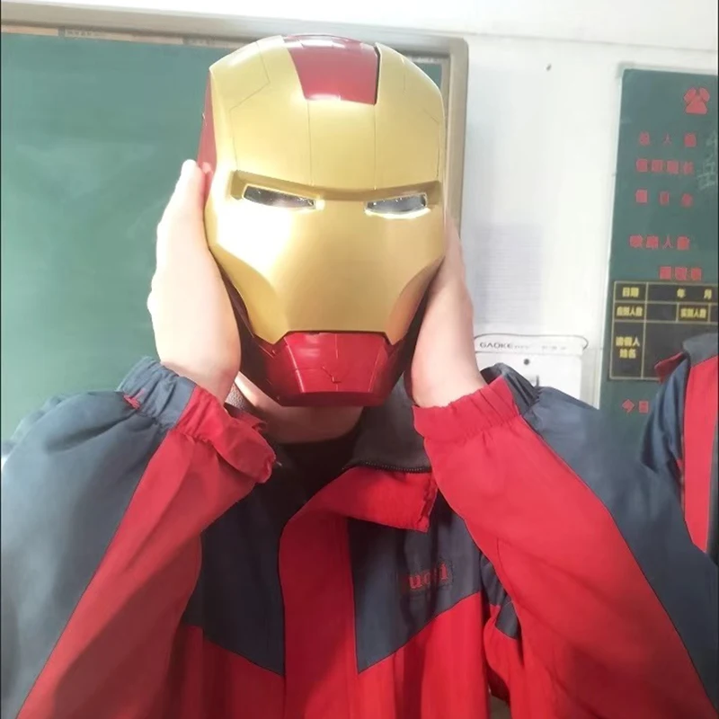 2026 Hot Marvel Avengers Iron Man Helmet Adult Kids Model Cosplay 1:1 Light Led Ironman Mask Action Figure Toys Birthday Gifts