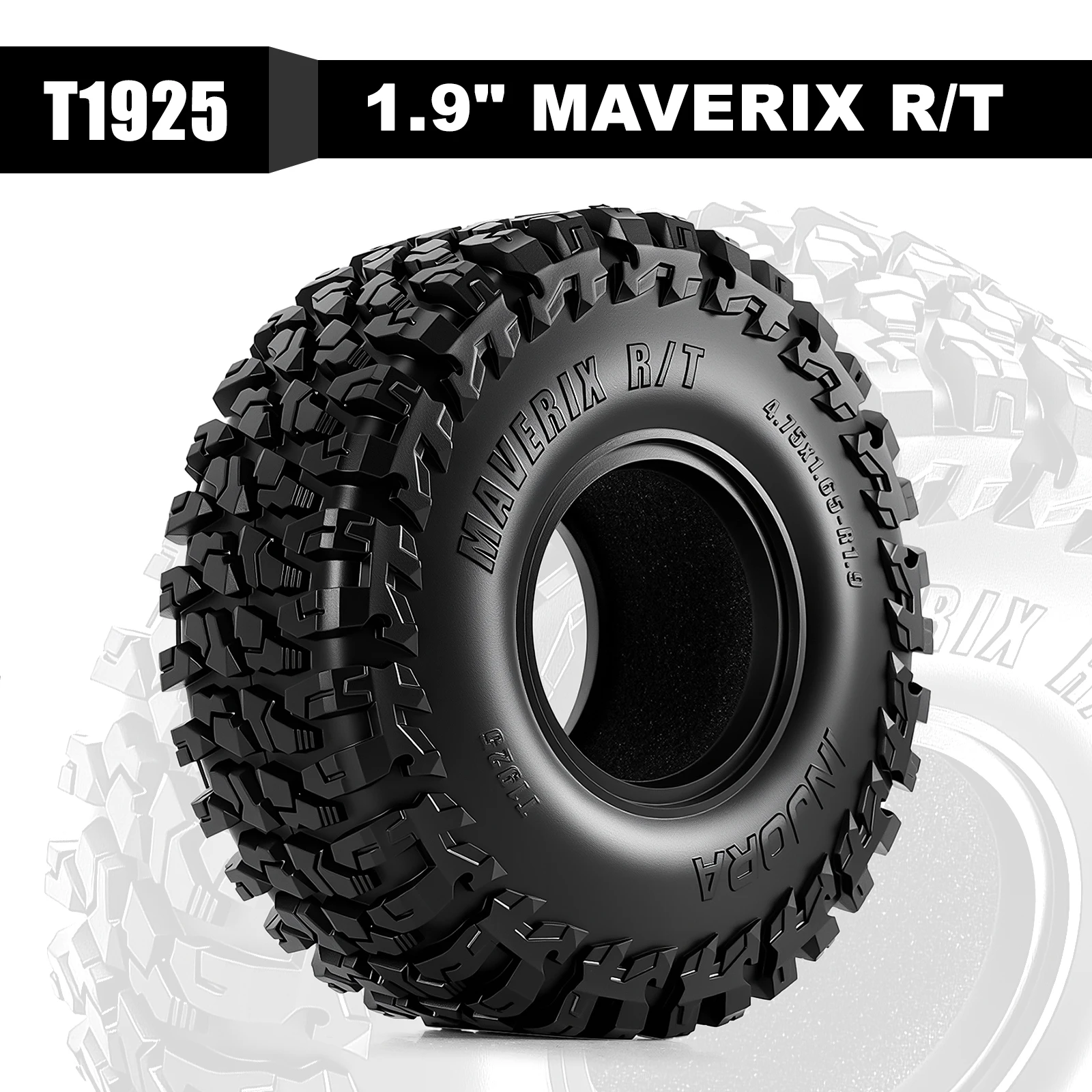 INJORA 1.9" 120*42mm MAVERIX R/T Tires for 1/10 RC Crawlers (T1925)