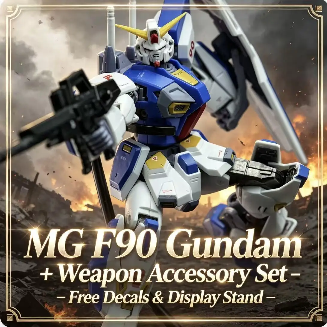 F90 MG 1/100 Assembly Model Kit Action Figures Puzzle With Water Stickers Boys' Puzzle Toy Desktop Ornament Collectible Gift