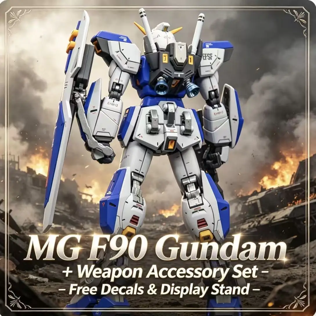 F90 MG 1/100 Assembly Model Kit Action Figures Puzzle With Water Stickers Boys' Puzzle Toy Desktop Ornament Collectible Gift