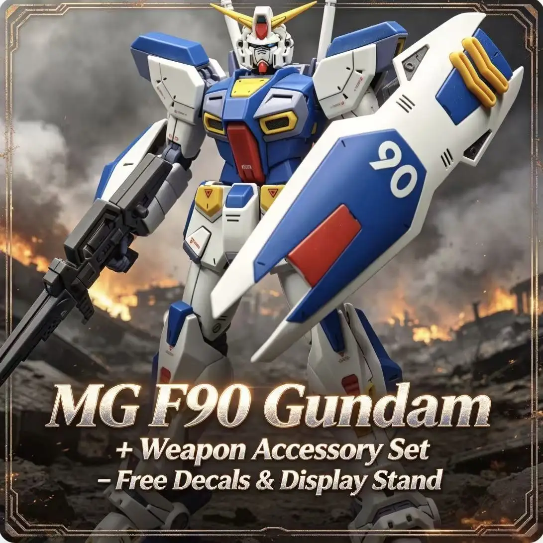 F90 MG 1/100 Assembly Model Kit Action Figures Puzzle With Water Stickers Boys' Puzzle Toy Desktop Ornament Collectible Gift