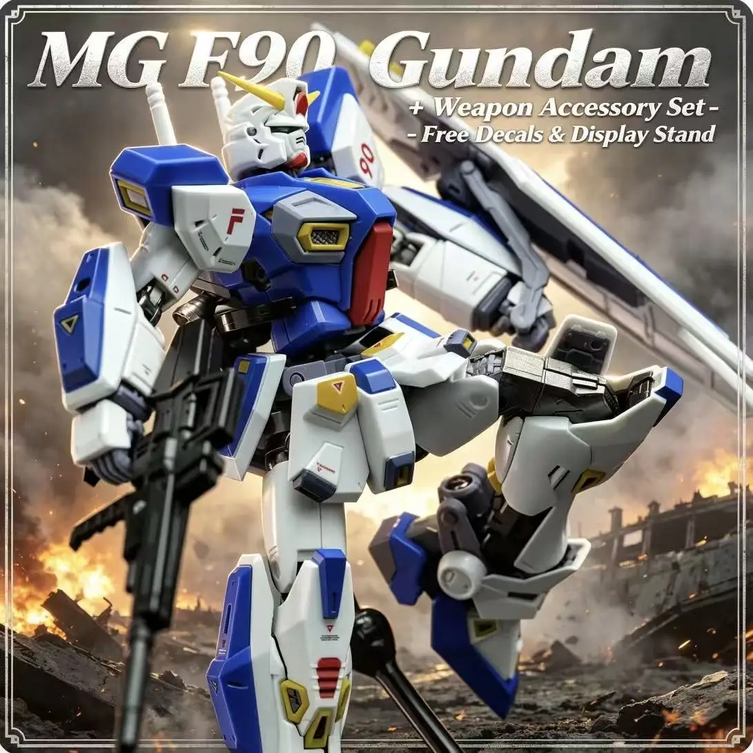 F90 MG 1/100 Assembly Model Kit Action Figures Puzzle With Water Stickers Boys' Puzzle Toy Desktop Ornament Collectible Gift