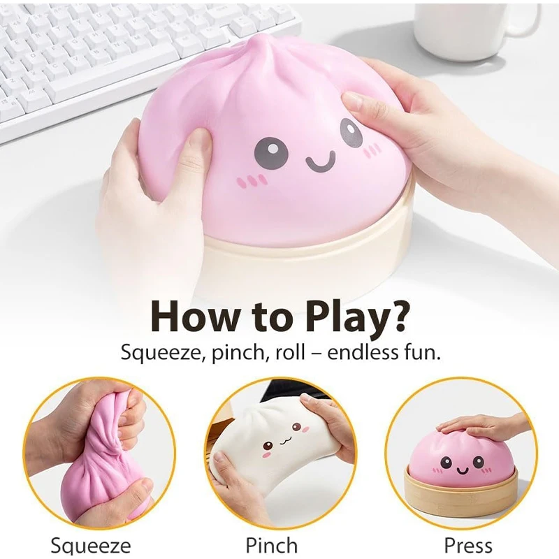 New 25cm Colorful Dumpling Big Stress Balls Reusable Low Rebound Decompression Dough Ball Unique Home Decoration Birthday Gift