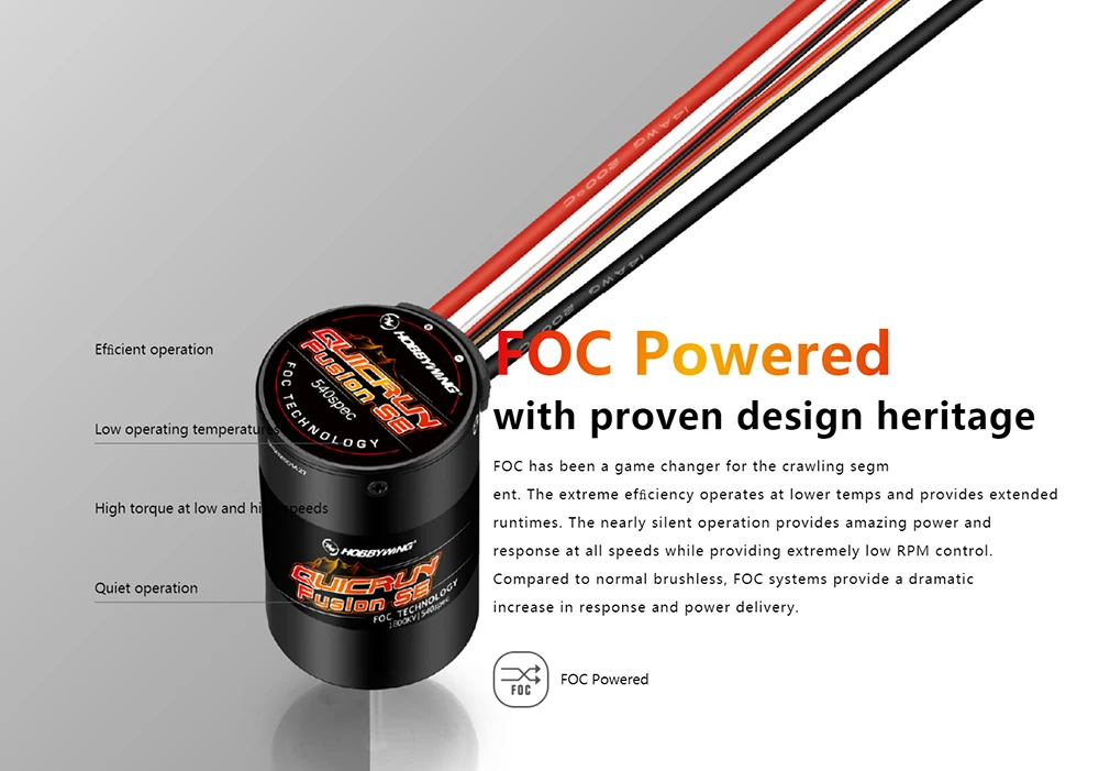 HobbyWing QuicRun Fusion SE 1800KV Waterproof Brushless Sensory Motor Built in 40A ESC 2 in 1 for RC 1/10 RC Climbing Car