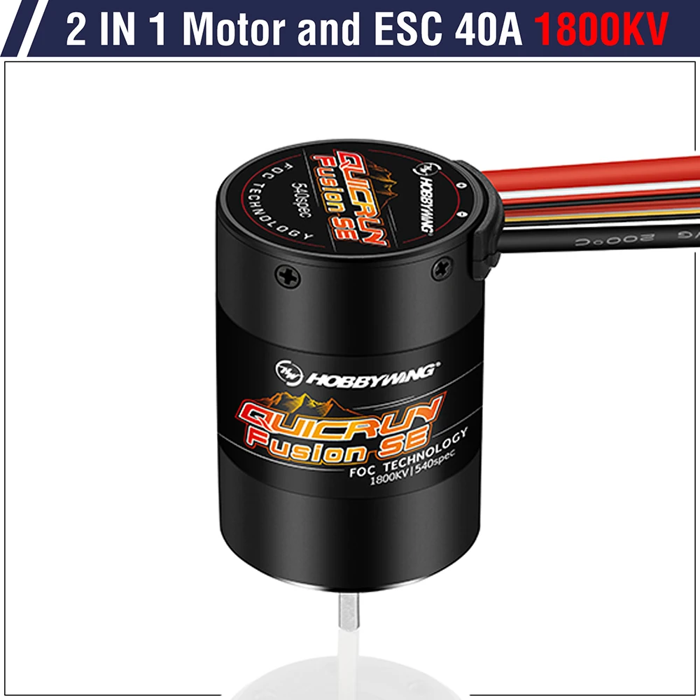 HobbyWing QuicRun Fusion SE 1800KV Waterproof Brushless Sensory Motor Built in 40A ESC 2 in 1 for RC 1/10 RC Climbing Car