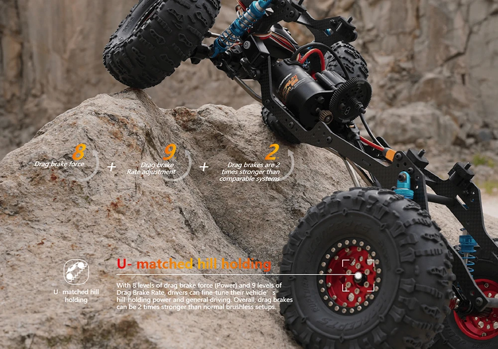 HobbyWing QuicRun Fusion SE 1800KV Waterproof Brushless Sensory Motor Built in 40A ESC 2 in 1 for RC 1/10 RC Climbing Car