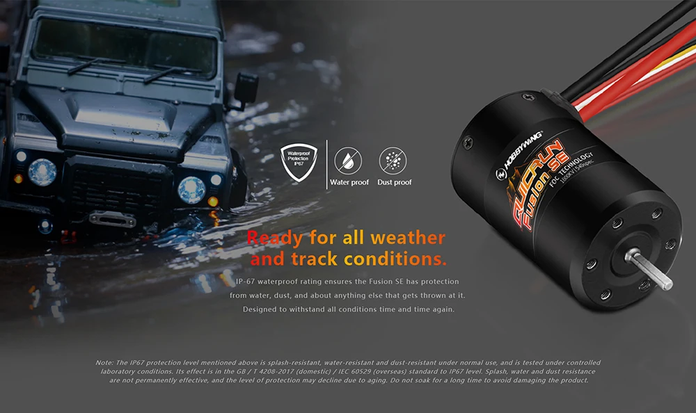 HobbyWing QuicRun Fusion SE 1800KV Waterproof Brushless Sensory Motor Built in 40A ESC 2 in 1 for RC 1/10 RC Climbing Car