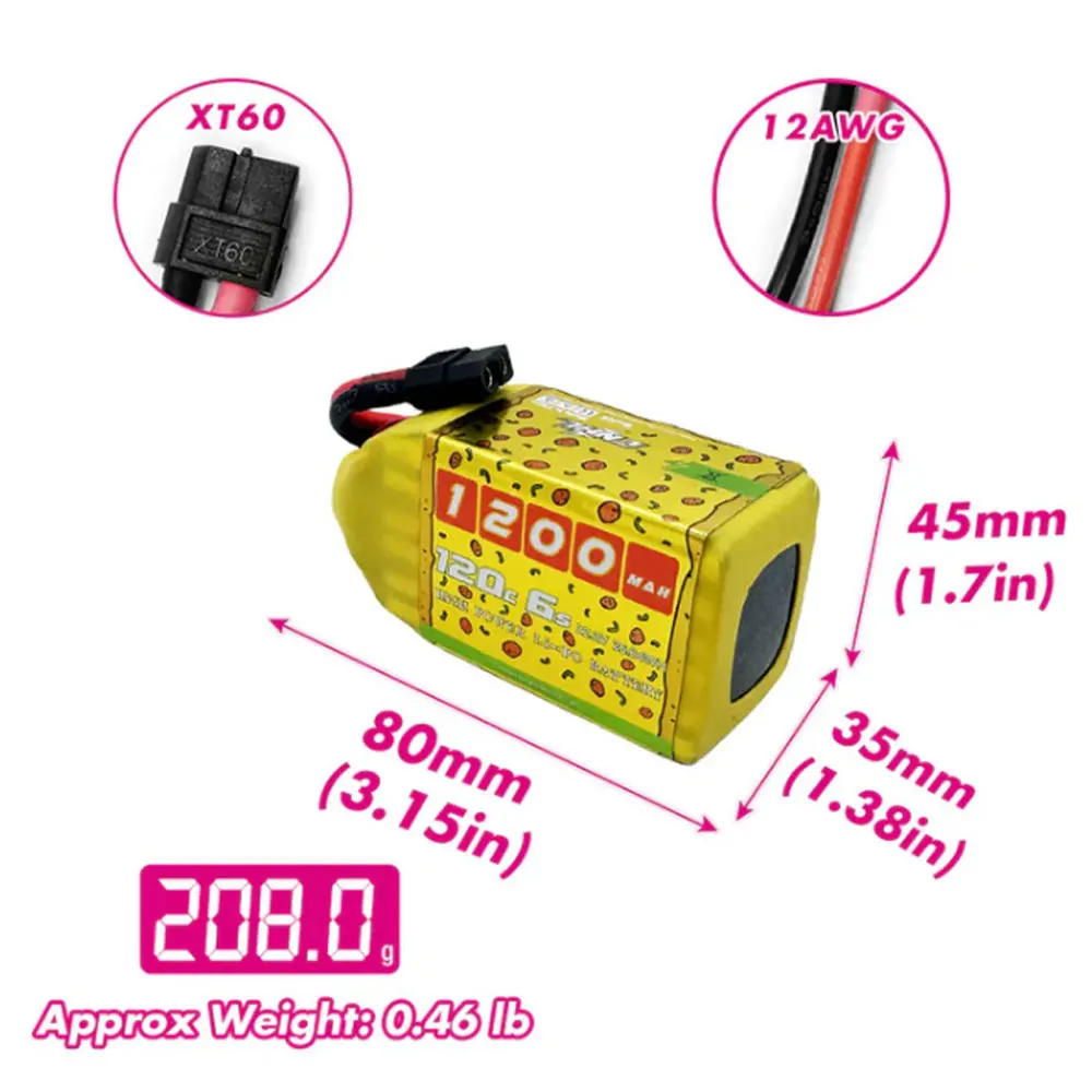 2PCS CNHL 6S 22.2V Lipo Battery 1300mah 1500mah 130C with XT60 Plug For Quadcopter Drone Airplane RC FPV Helicopter Hobby