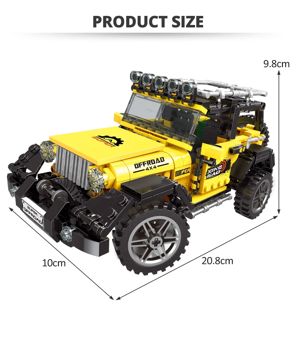ZKZC Technical Off-road Racing Vehicle Truck Car Model Building Blocks City Monster Trucks Bricks Toys For Children Gift