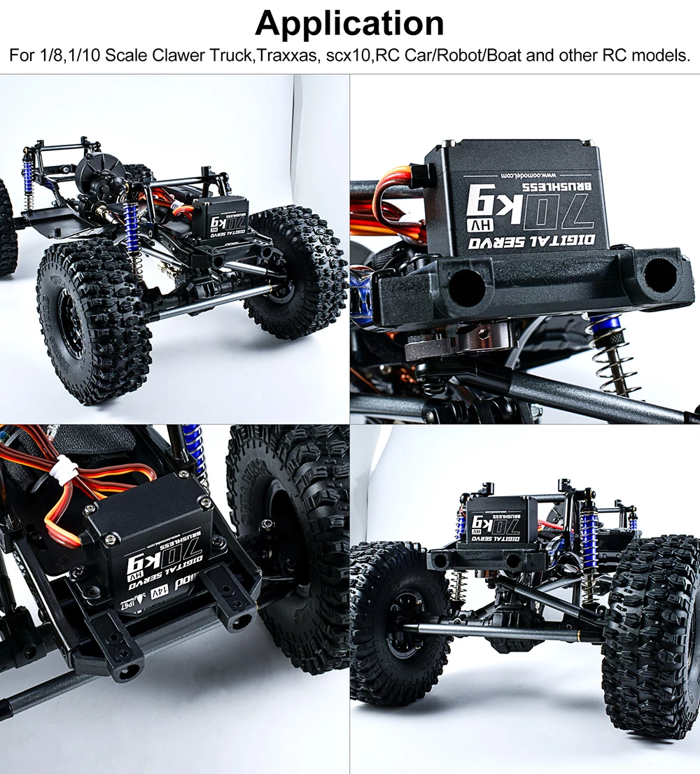 9imod Brushless Servo 70KG 60KG 50KG Waterproof RC Servo 
Motors Metal Gear 14V For 1/8 1/10 RC Crawler Car Robot Traxxas Scx10