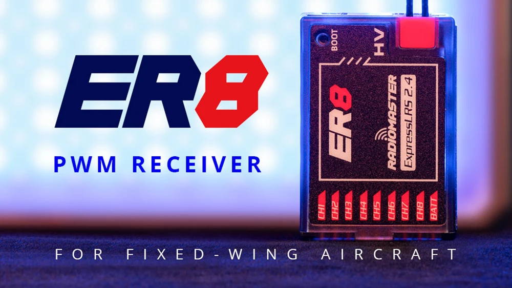 Radiomaster PWM Mini Receiver ER4 ER6 ER6G ER6GV ER8 ER8G ER8GV 4-8CH CRSF ExpressLRS 2.4GHz 100mw for RC Aircraft Boat Car