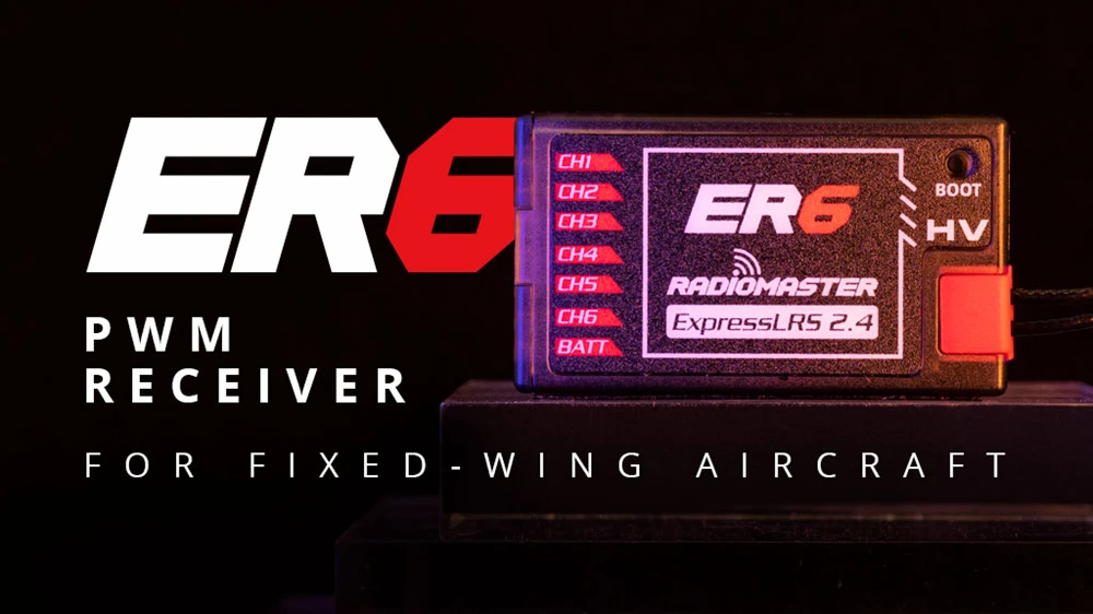 Radiomaster PWM Mini Receiver ER4 ER6 ER6G ER6GV ER8 ER8G ER8GV 4-8CH CRSF ExpressLRS 2.4GHz 100mw for RC Aircraft Boat Car