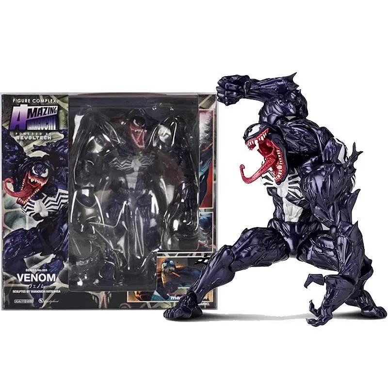 Kaiyodo Revoltech Amazing Yamaguchi Venom Carnage Highly Articulated Pvc Collectible Action Figure With Accessories Hot Fan Gift