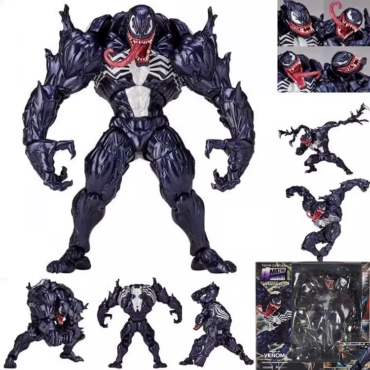 Kaiyodo Revoltech Amazing Yamaguchi Venom Carnage Highly Articulated Pvc Collectible Action Figure With Accessories Hot Fan Gift