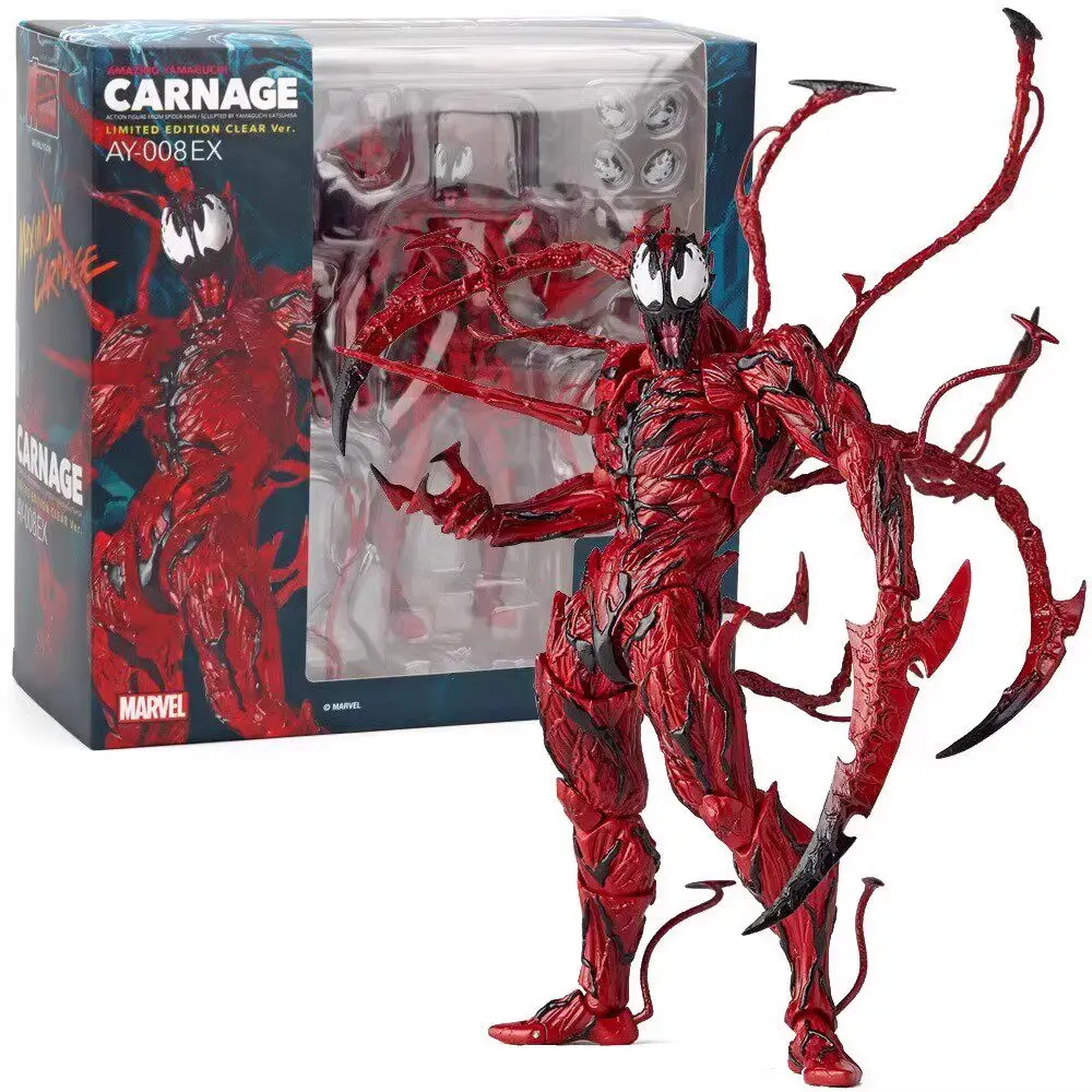 Kaiyodo Revoltech Amazing Yamaguchi Venom Carnage Highly Articulated Pvc Collectible Action Figure With Accessories Hot Fan Gift