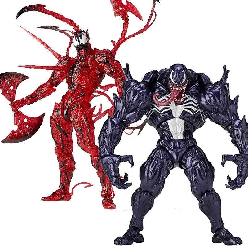 Kaiyodo Revoltech Amazing Yamaguchi Venom Carnage Highly Articulated Pvc Collectible Action Figure With Accessories Hot Fan Gift