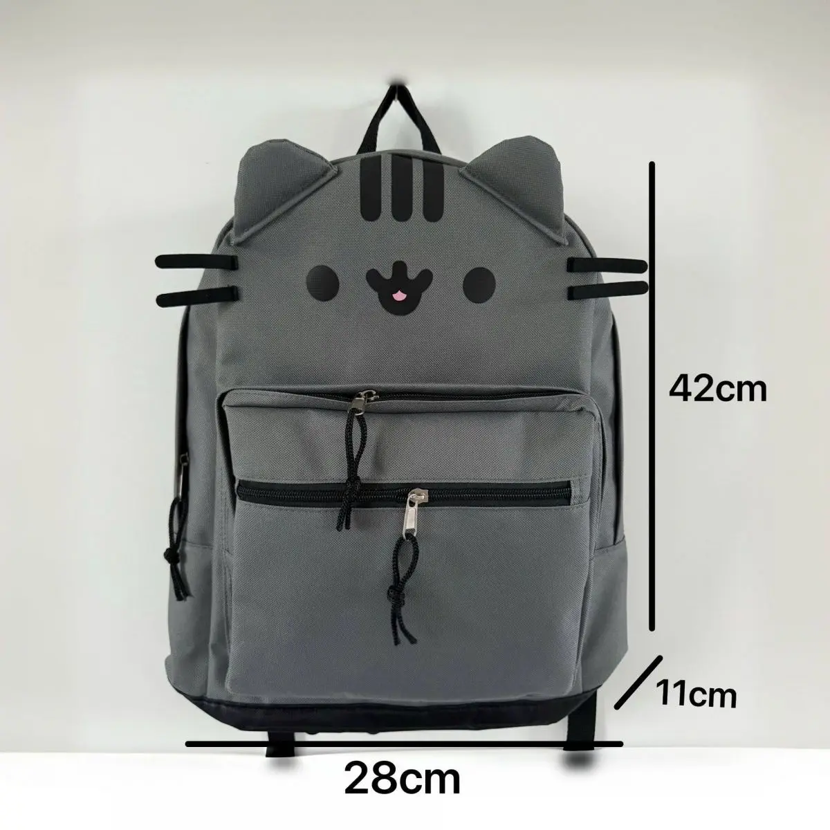 Hot Pusheen Style Cute Grey Cat Backpack School Bag with Multi-Compartment & Padded Straps Casual Daypack for Birthday gift