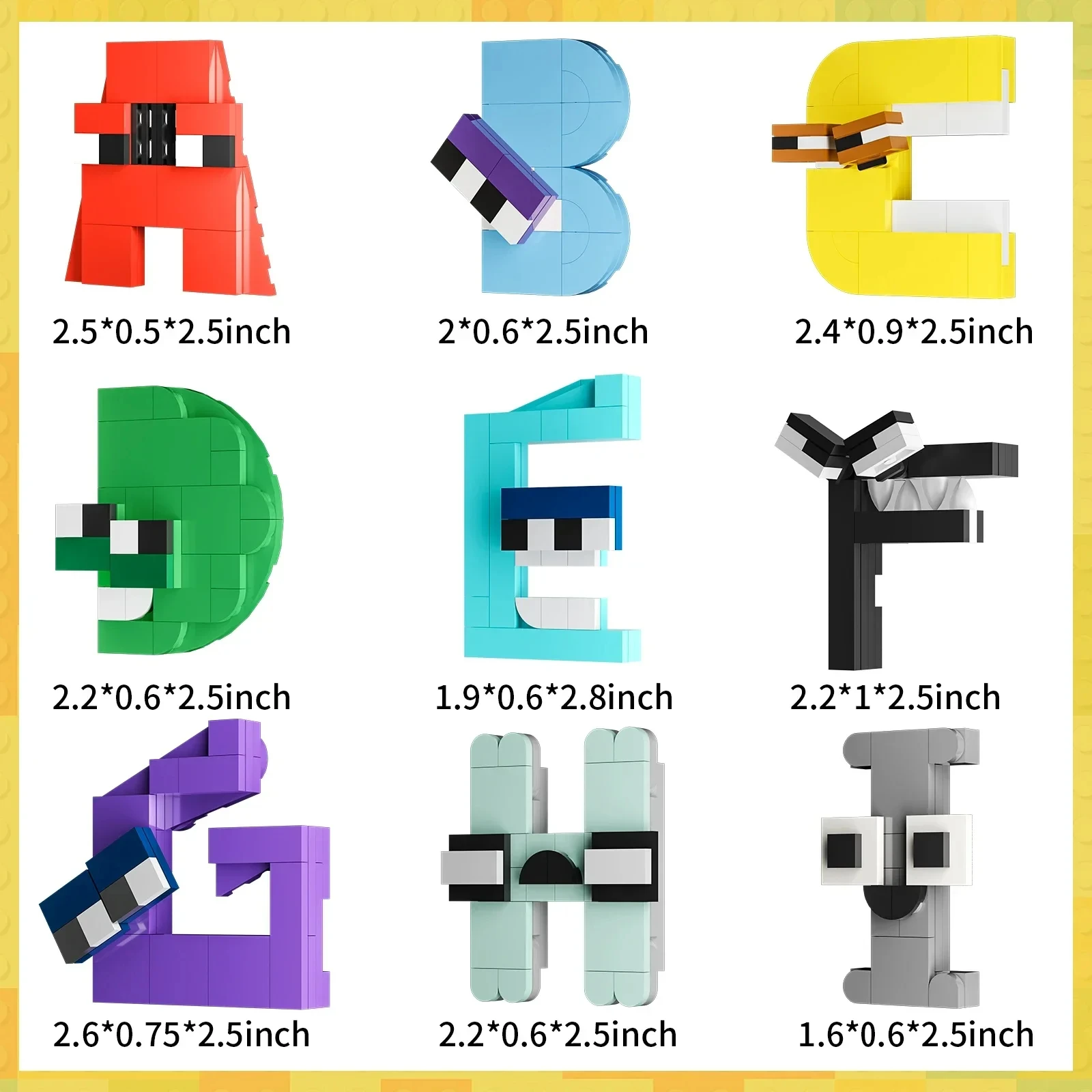 MOC 931PCS Letters Lore A-Z 26 English Alphabet Numbers Letters Building Blocks Set Legend Letters Education Bricks Kids Toys