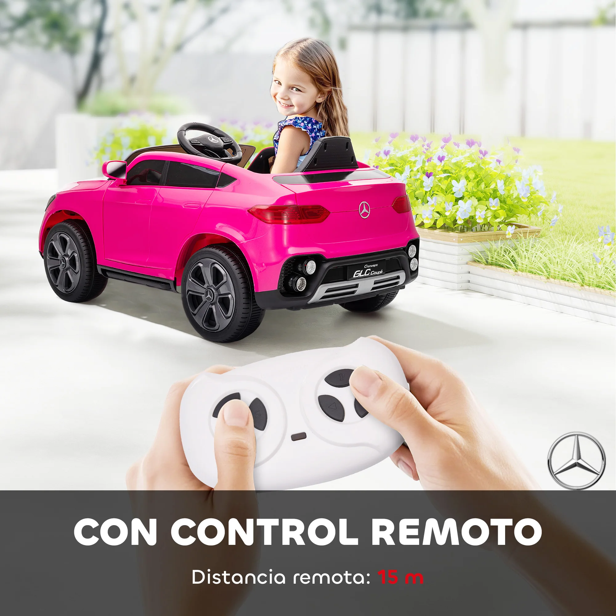 Aiyaplay Electric Car for Children Mercedes-Benz Glc Coupé 12V Remote Control 2.4 g Dual Motor Mp3