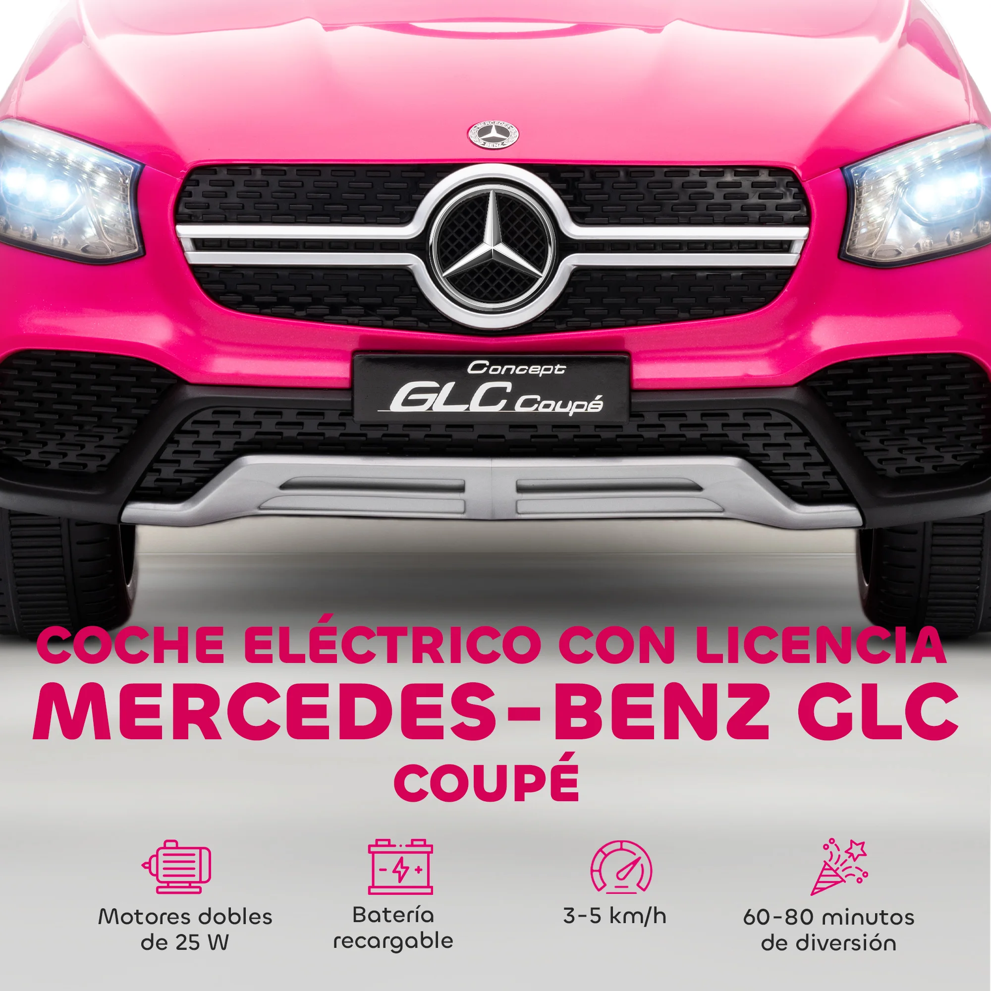 Aiyaplay Electric Car for Children Mercedes-Benz Glc Coupé 12V Remote Control 2.4 g Dual Motor Mp3