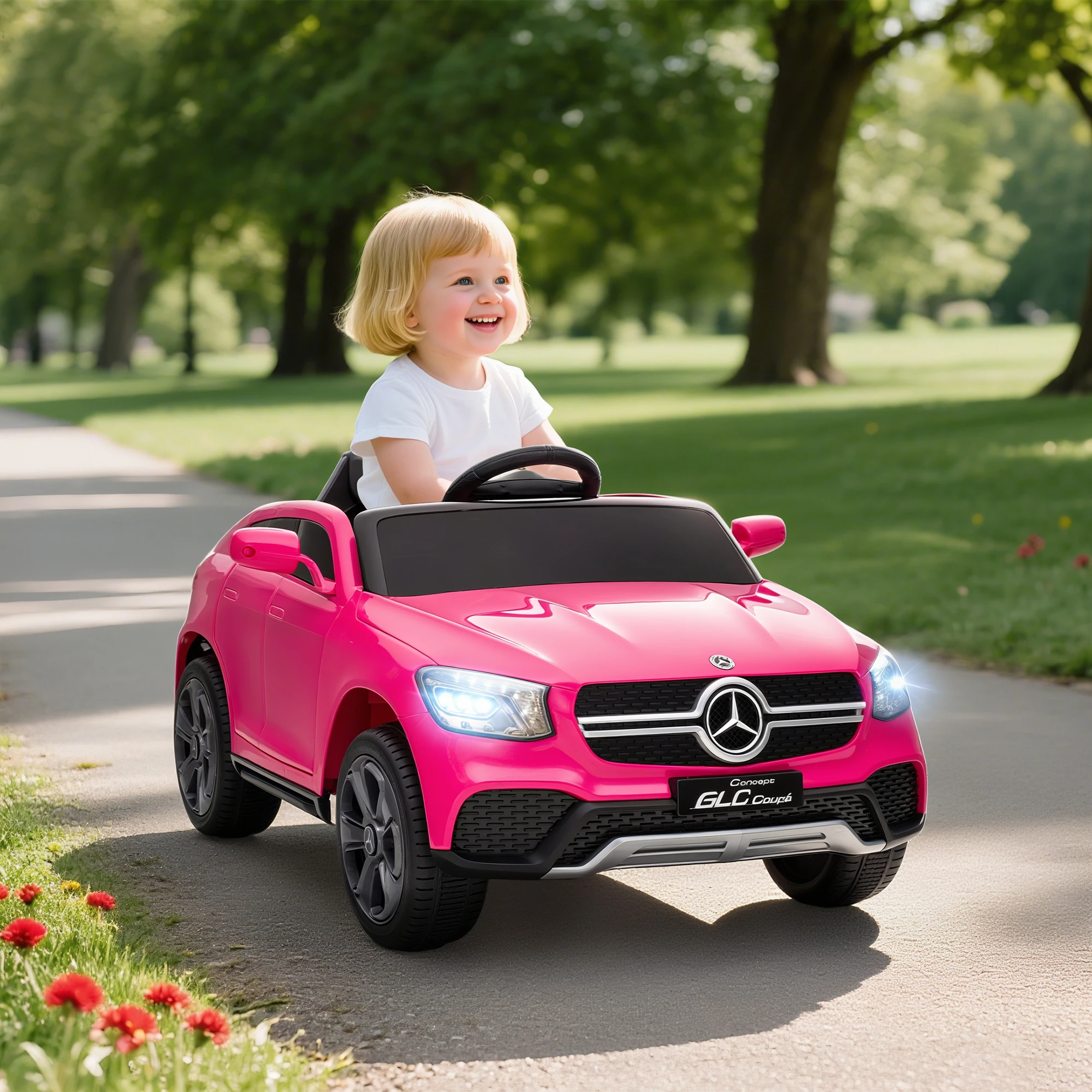Aiyaplay Electric Car for Children Mercedes-Benz Glc Coupé 12V Remote Control 2.4 g Dual Motor Mp3