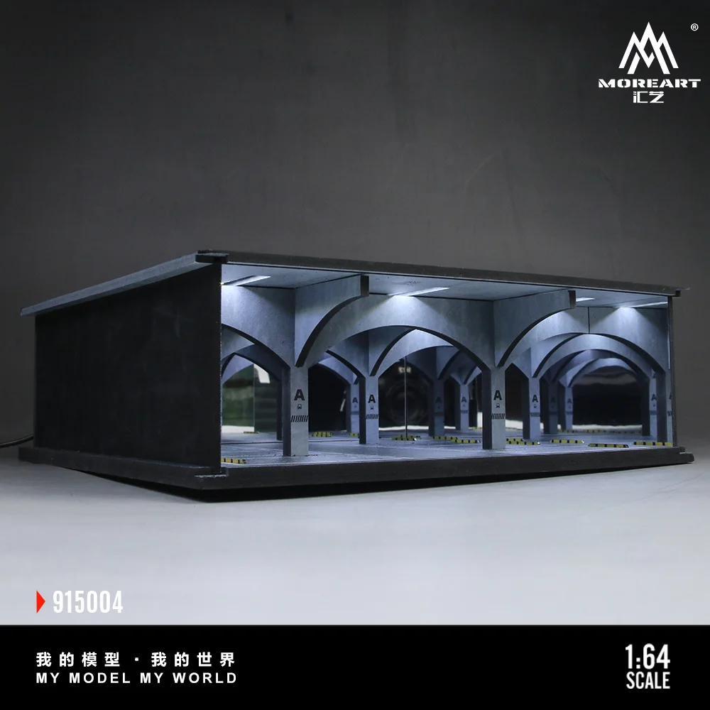 1/64 Model Underground Parking Garage Car Parking Space With Lights Simulated Decoration Scene (Figures and Cars Not Included)
