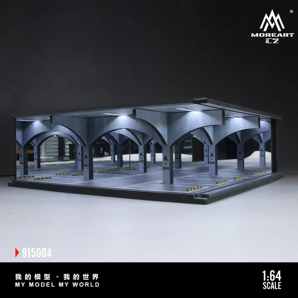 1/64 Model Underground Parking Garage Car Parking Space With Lights Simulated Decoration Scene (Figures and Cars Not Included)
