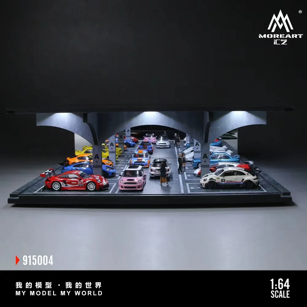1/64 Model Underground Parking Garage Car Parking Space With Lights Simulated Decoration Scene (Figures and Cars Not Included)