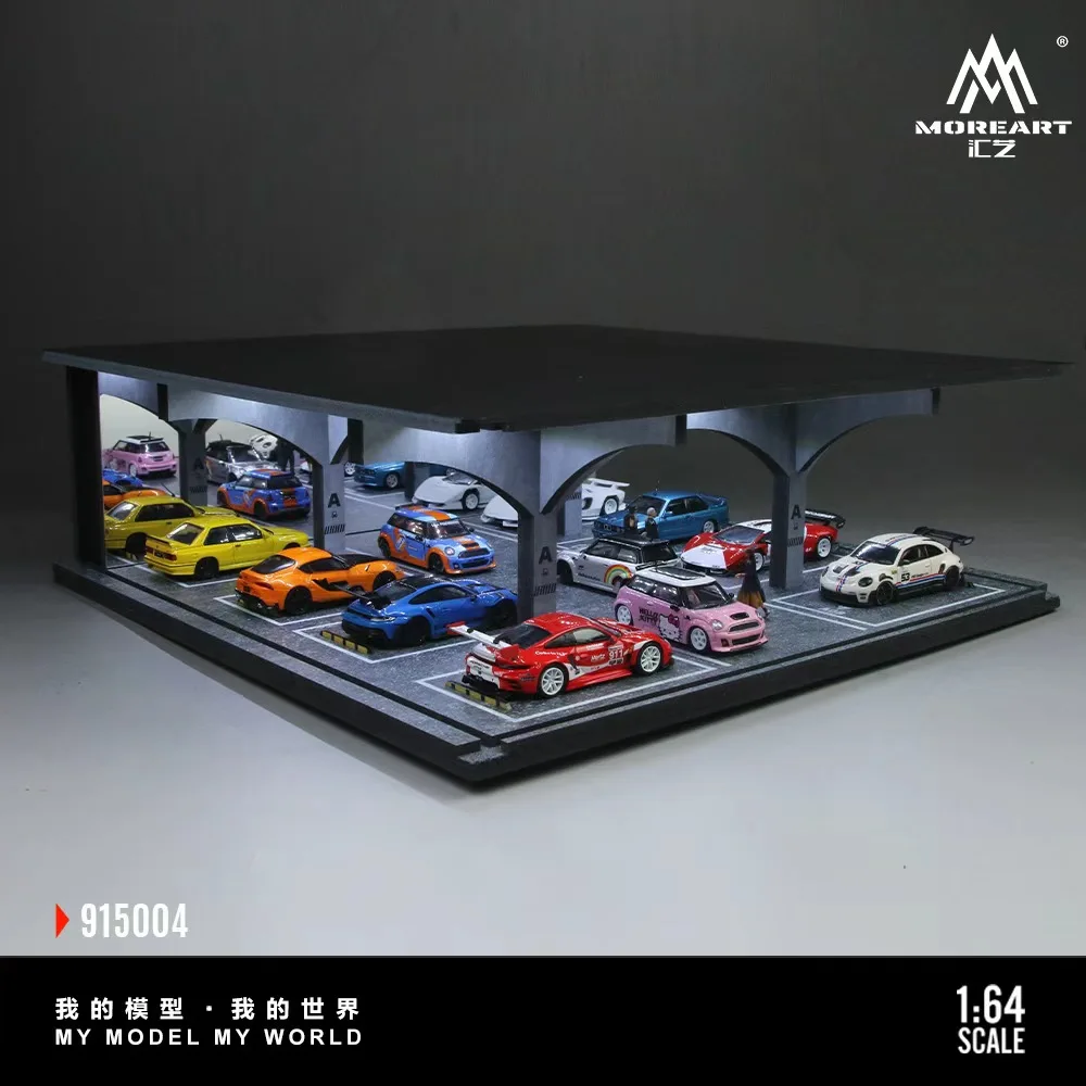 1/64 Model Underground Parking Garage Car Parking Space With Lights Simulated Decoration Scene (Figures and Cars Not Included)
