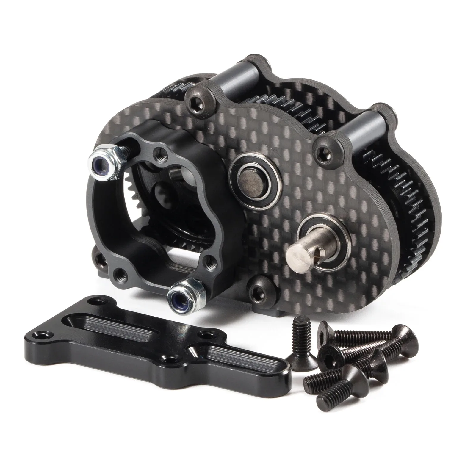 Ultralight Carbon Fiber OD-3 Overdrive Transmission 48P Gearbox for AR44 AR45 Capra Axle LCG Comp Rigs 1/10 RC Rock Crawler