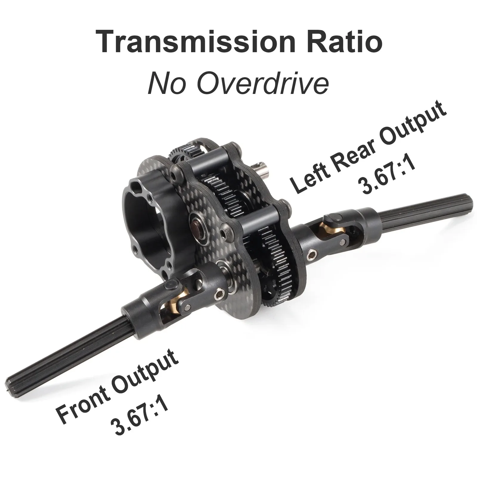 Ultralight Carbon Fiber OD-3 Overdrive Transmission 48P Gearbox for AR44 AR45 Capra Axle LCG Comp Rigs 1/10 RC Rock Crawler