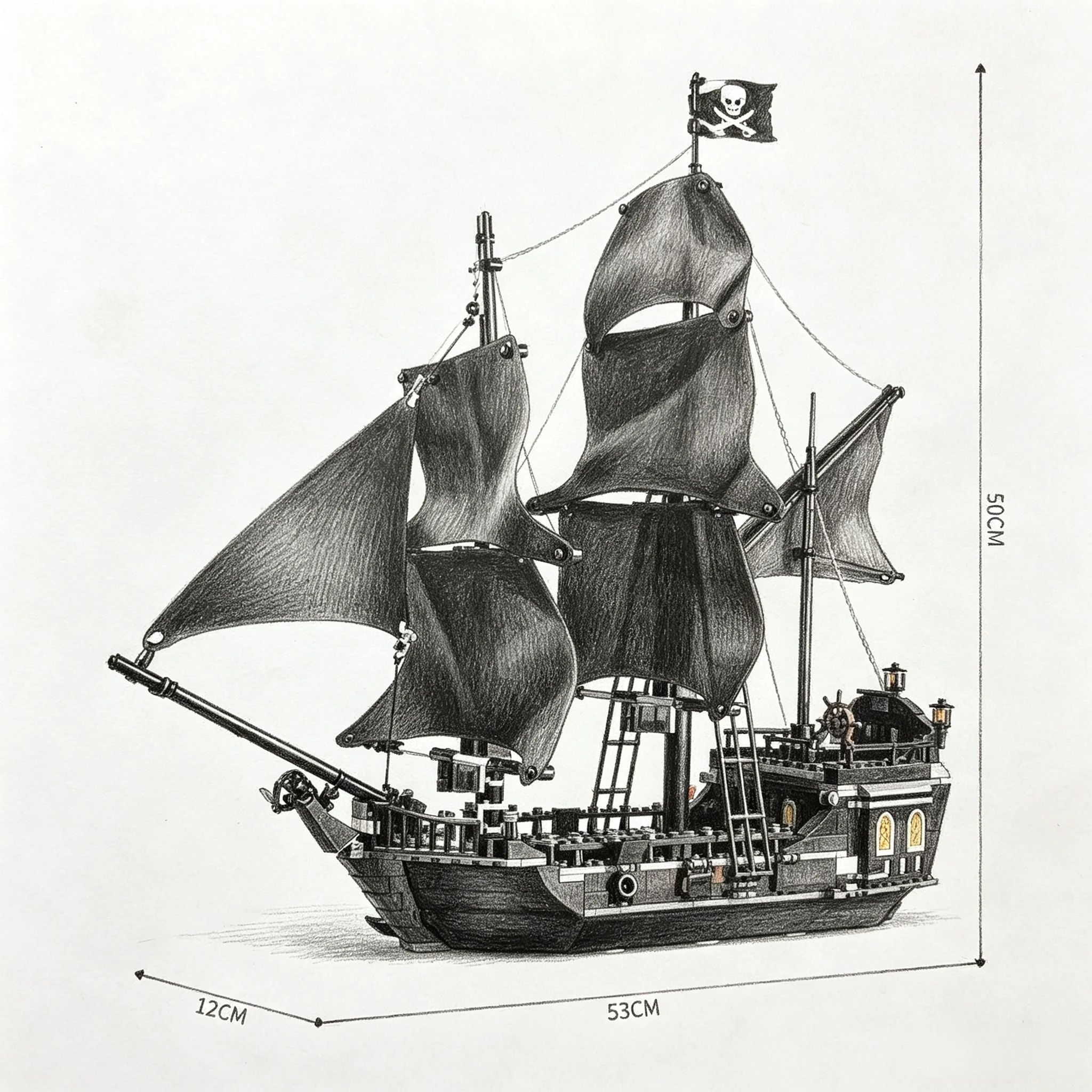 Decorative ornament ship model brand new black pirate ship building block set 4184/804PCS DIY assembly toy gift