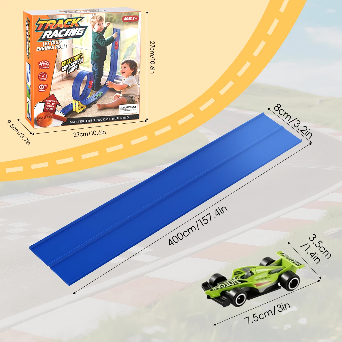 DIY track assembled aluminum alloy pull-back racing car gravity slide boys and girls educational toys holiday Christmas gifts