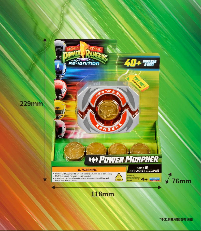 Playmates Power Rangers Roleplay Toy Dino Morpher Blade Blaster Dragon Dagger with Lights and Sounds Anime Cosplay Prop Weapon