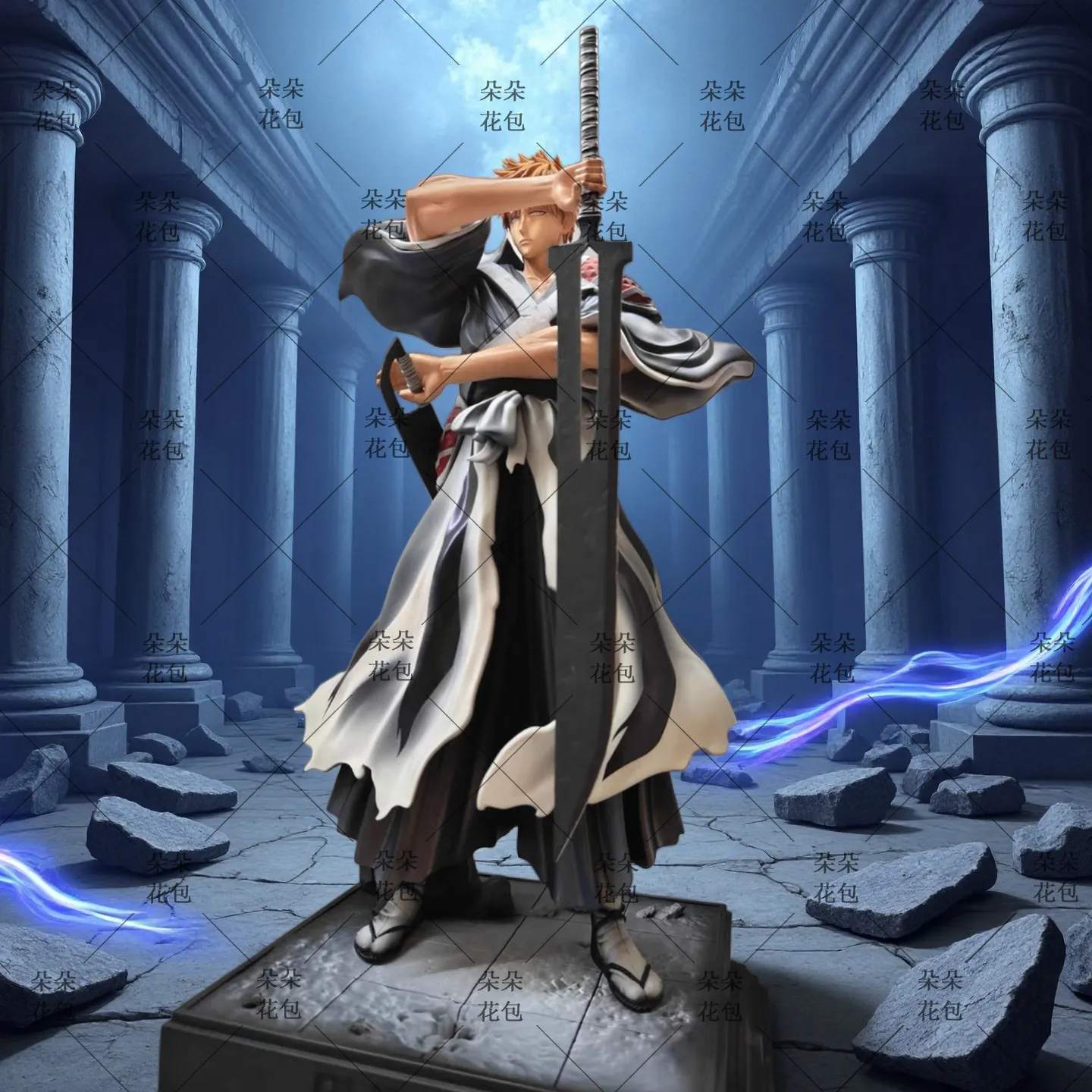 Bleach Ichigo Kurosaki Gk Figure Dual Swords Battle Statue Anime Peripheral Desktop Ornament Collectible Toy Gift For Anime Fans