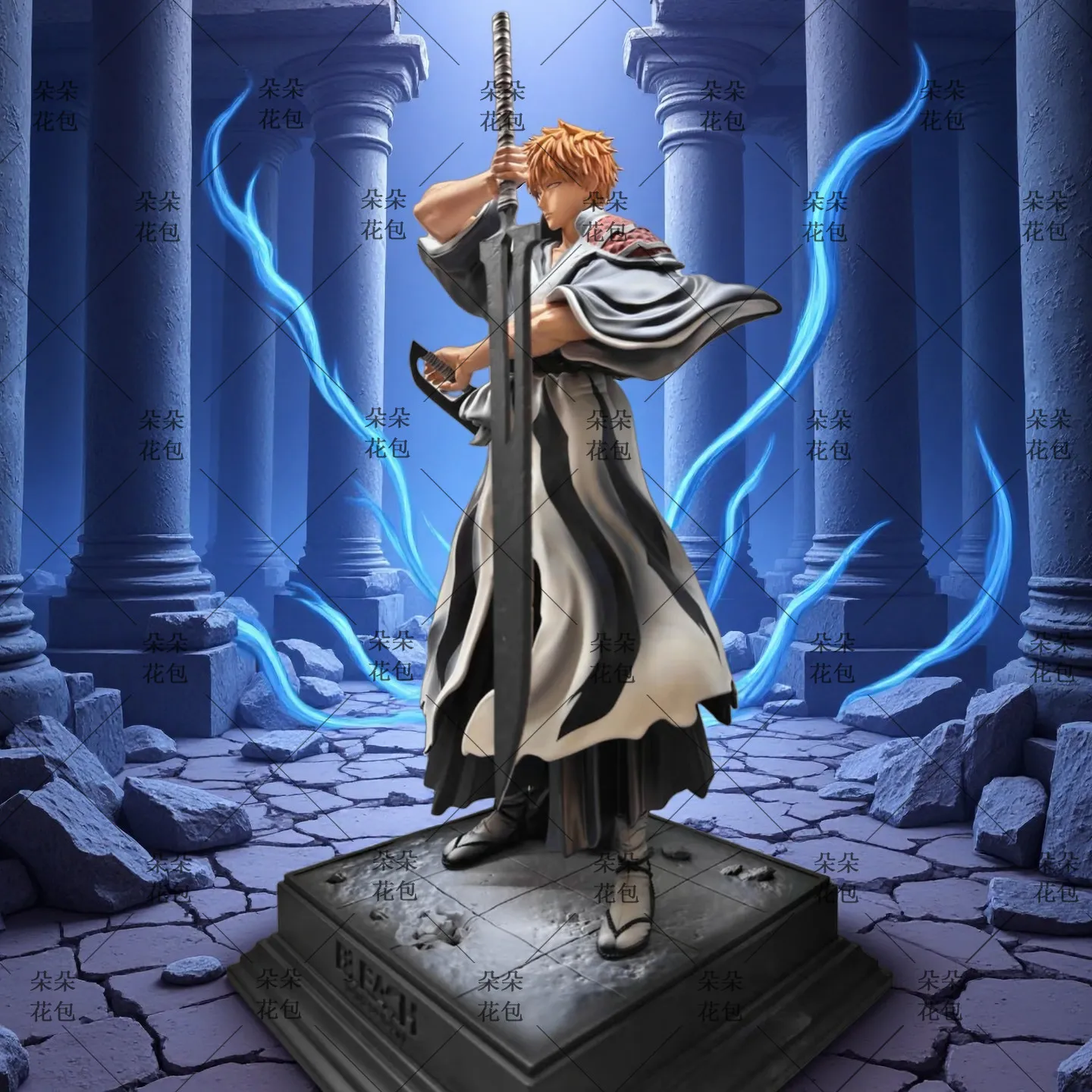 Bleach Ichigo Kurosaki Gk Figure Dual Swords Battle Statue Anime Peripheral Desktop Ornament Collectible Toy Gift For Anime Fans