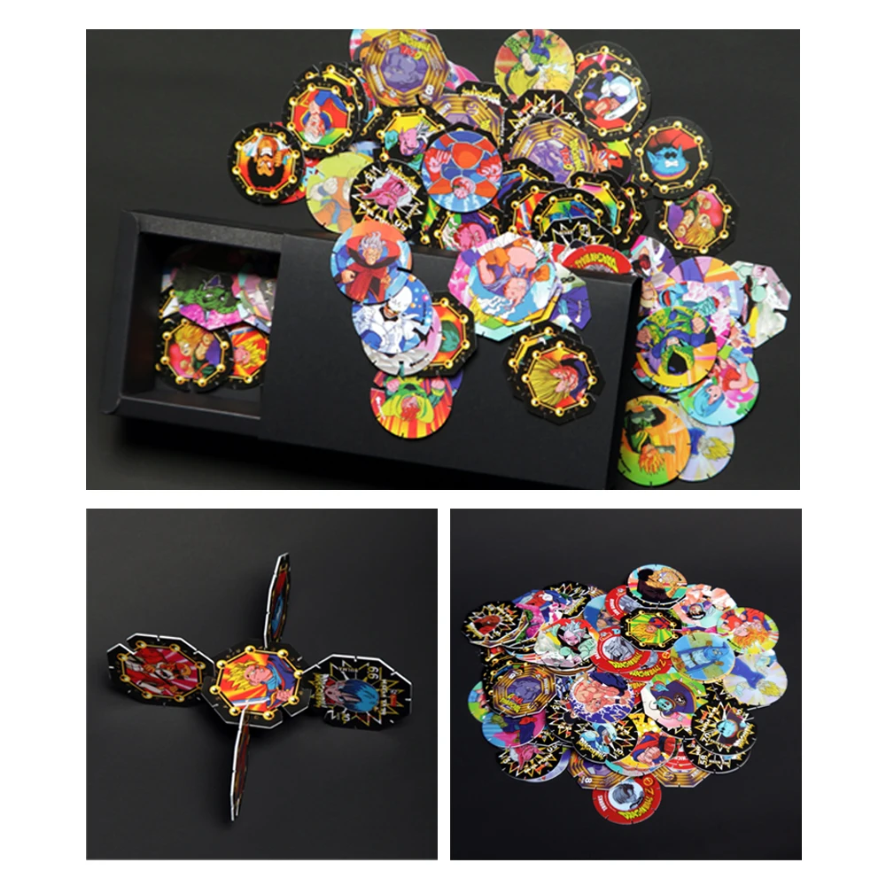 Lote De Tazos Dragon Ball Z Collectible Matutano New Complete Collection Album 100pcs Game Catapult Cards 3D Flying Tasos Pogs
