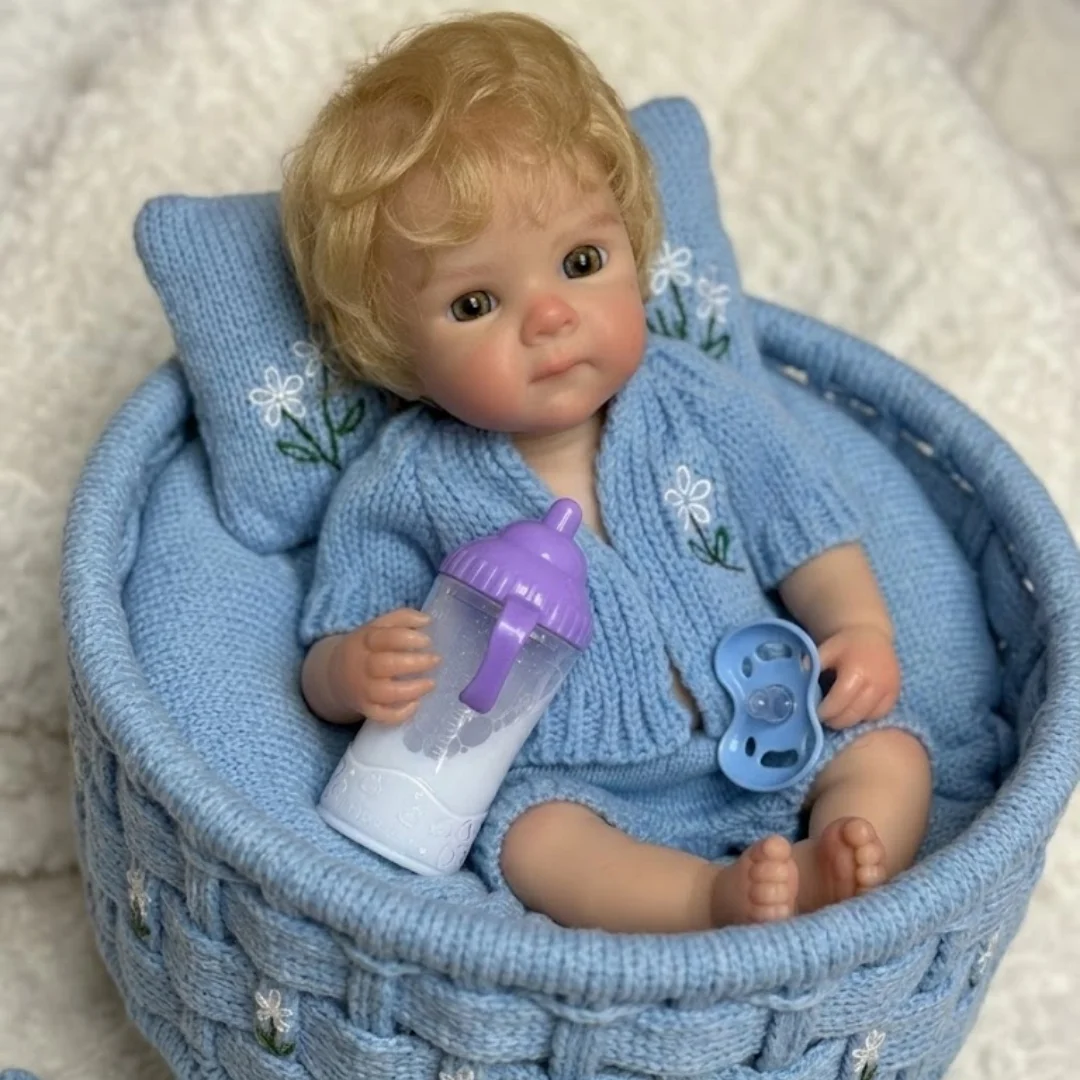 OtardDolls--Open Mouth 33cm Solid bebe reborn de silicona Dolls With Rooted Hair Can Washable Body Newborn Silicone Dolls