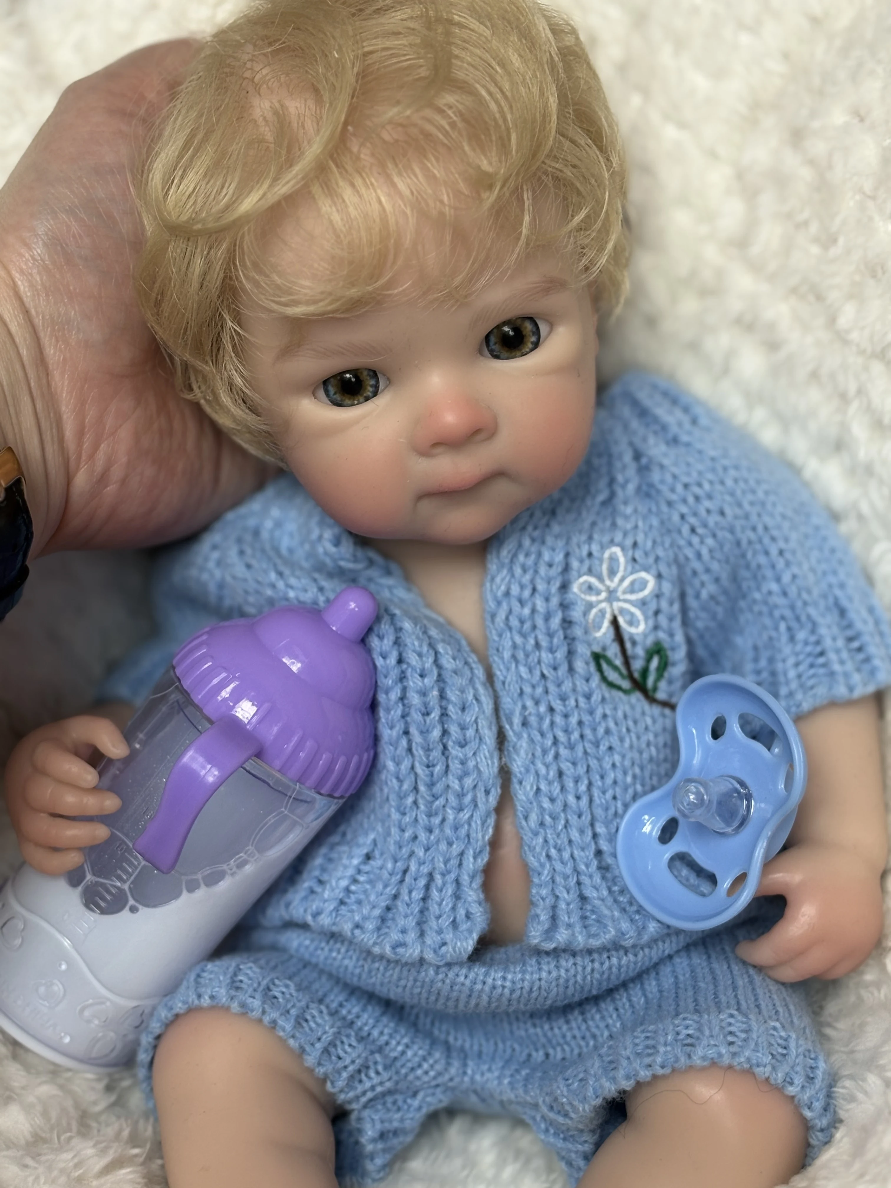 OtardDolls--Open Mouth 33cm Solid bebe reborn de silicona Dolls With Rooted Hair Can Washable Body Newborn Silicone Dolls