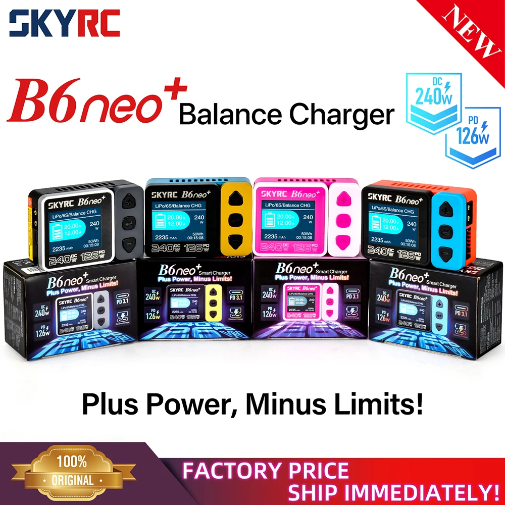 SKYRC B6neo+ Smart Charger High Power DC240W PD126W Multilanguage Balance Charger New B6neo Plugs