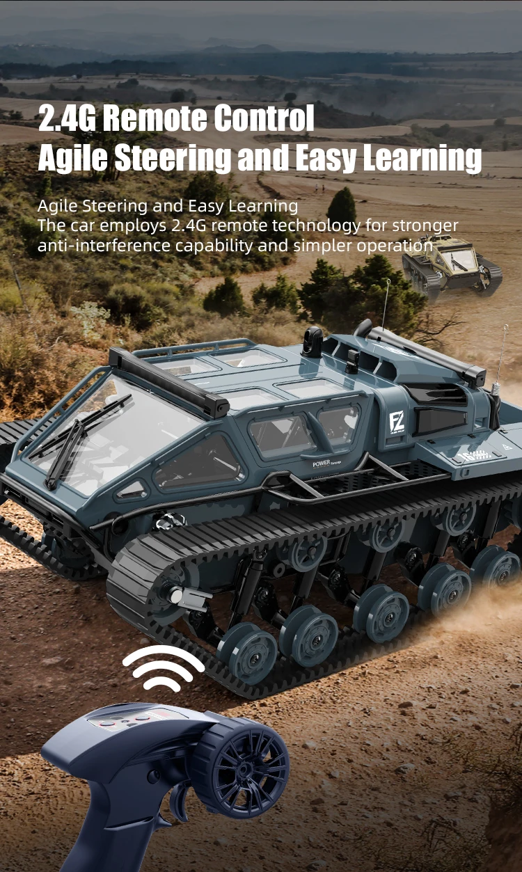 C8812/ C8812 MAX LED Light Full Scale Tracked Tank Simulation Model Toy RC Car Drift Remote Control Off-Road Vehicle for Kids